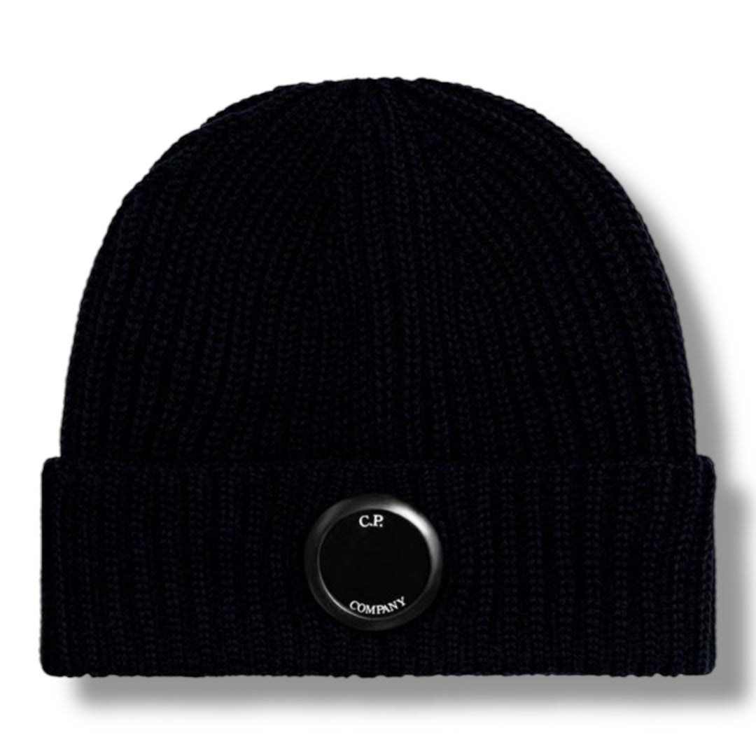 CP COMPANY LENS BEANIE BLUE