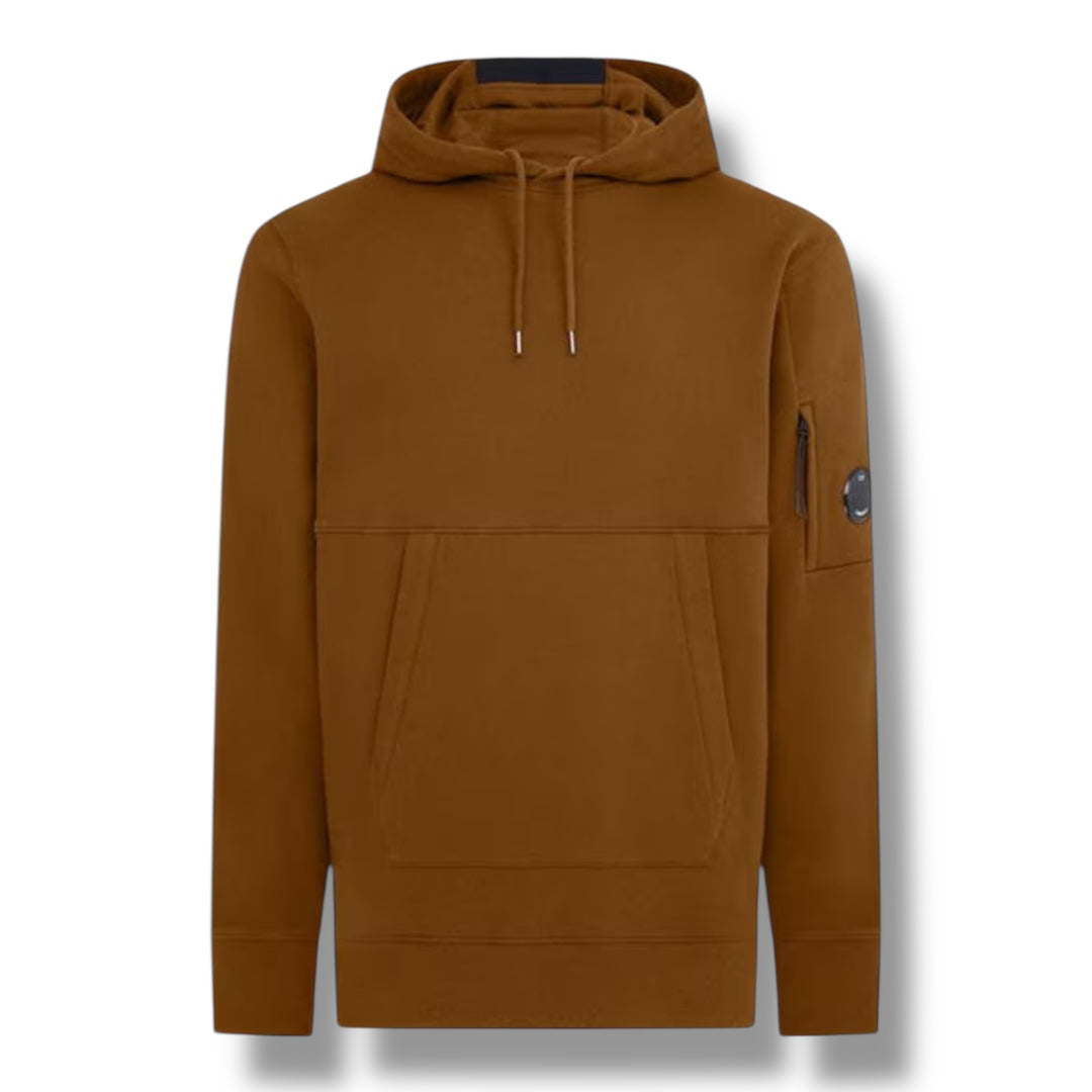 CP COMPANY LENS ARM OTTH HOODIE TOFFEE BROWN