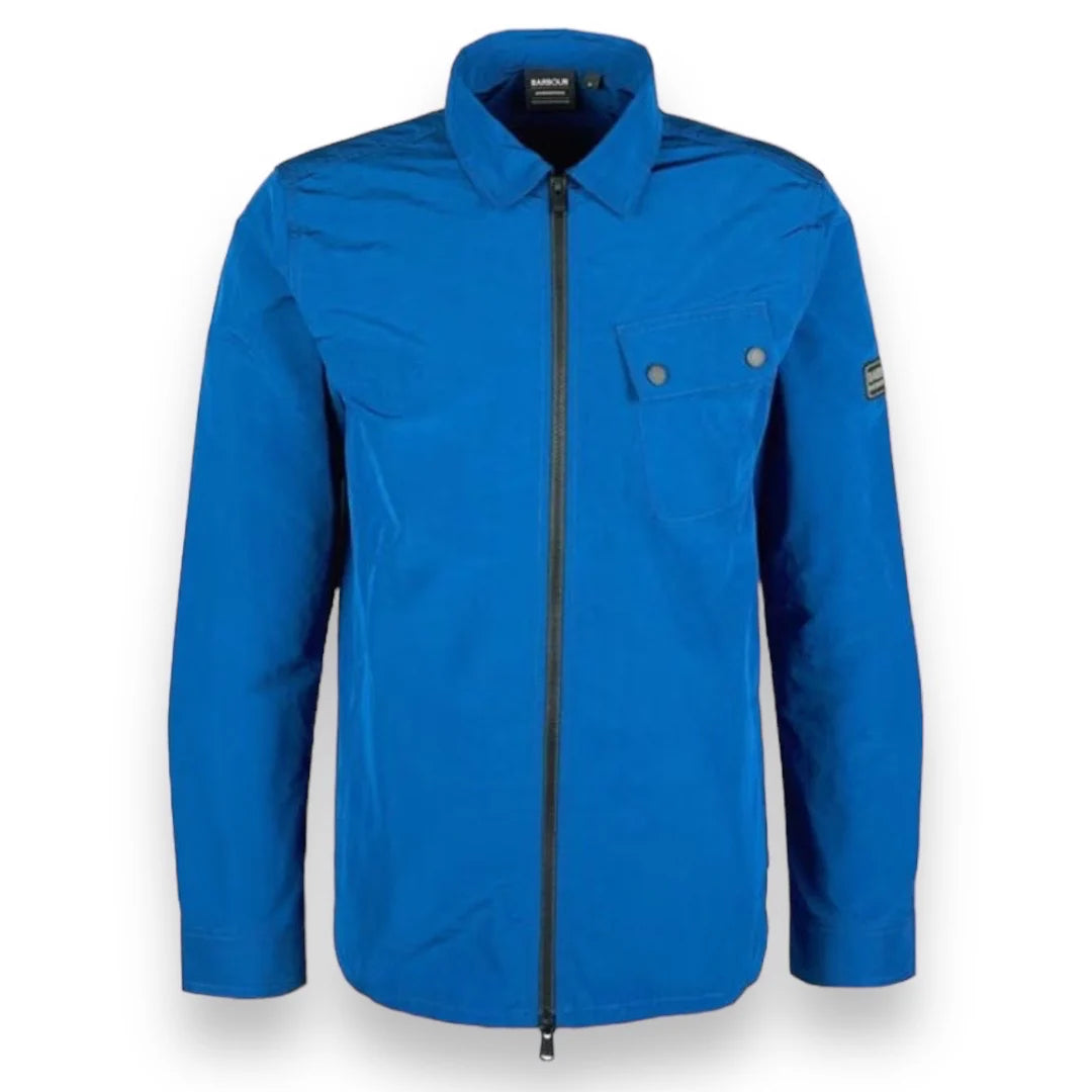 BARBOUR INTERNATIONAL POCKET NYLON METAL STYLE OVERSHIRT ROYAL BLUE