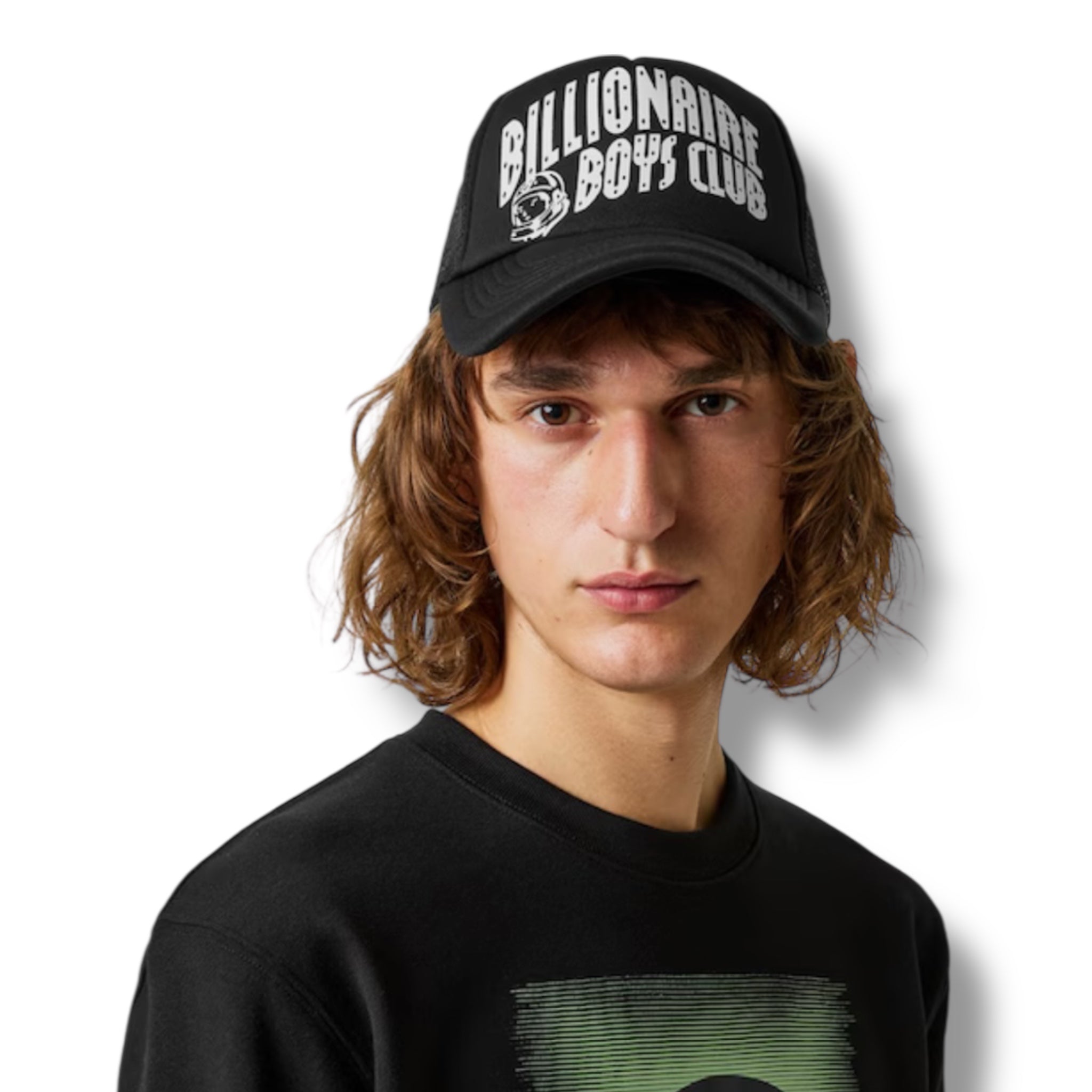 BILLIONAIRE BOYS CLUB TRUCKER BASEBALL CAP BLACK / WHITE