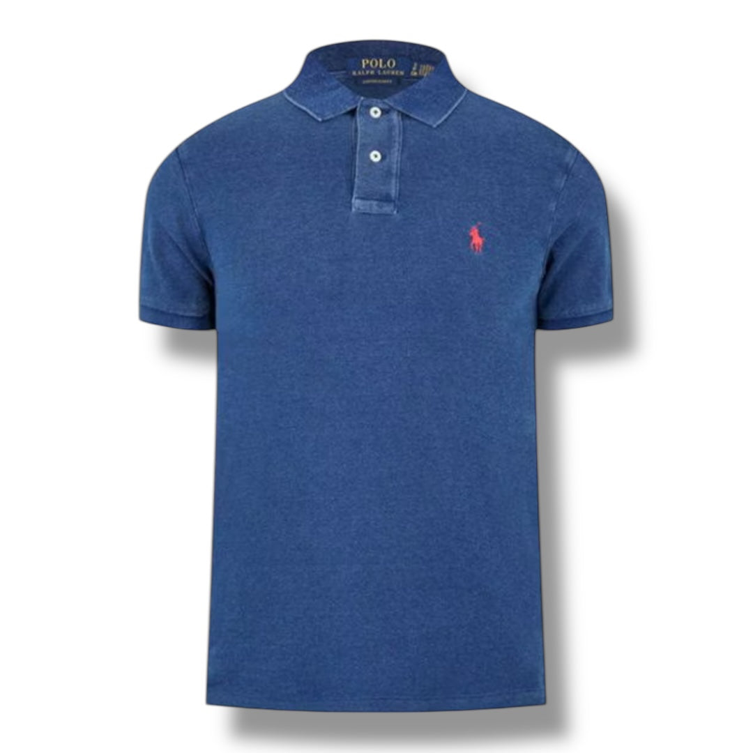 RALPH LAUREN CUSTOM FIT POLO SHIRT JEAN INDIGO