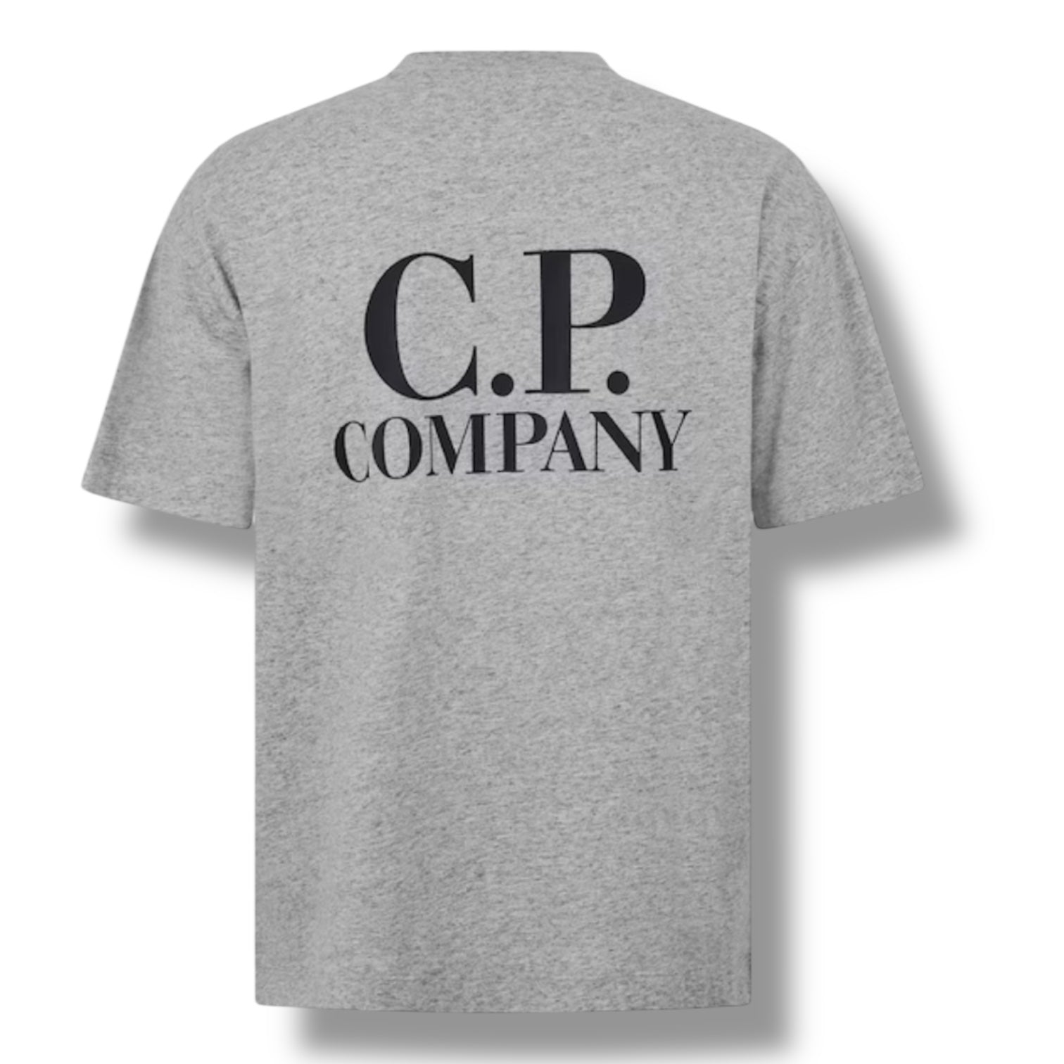 CP COMPANY DOUBLE LOGO T-SHIRT GREY