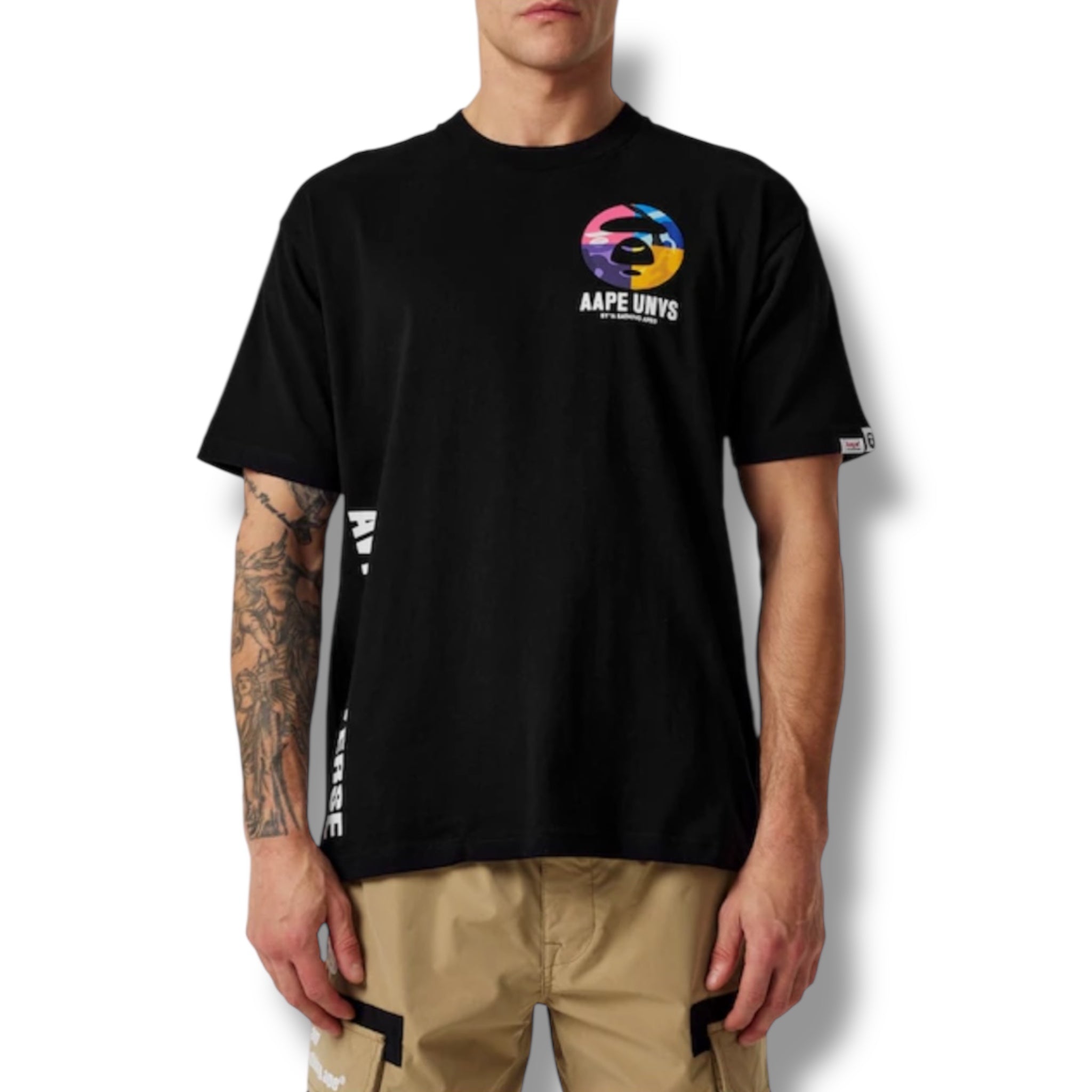 A BATHING APE AAPE UNIVERSE BONES T-SHIRT BLACK