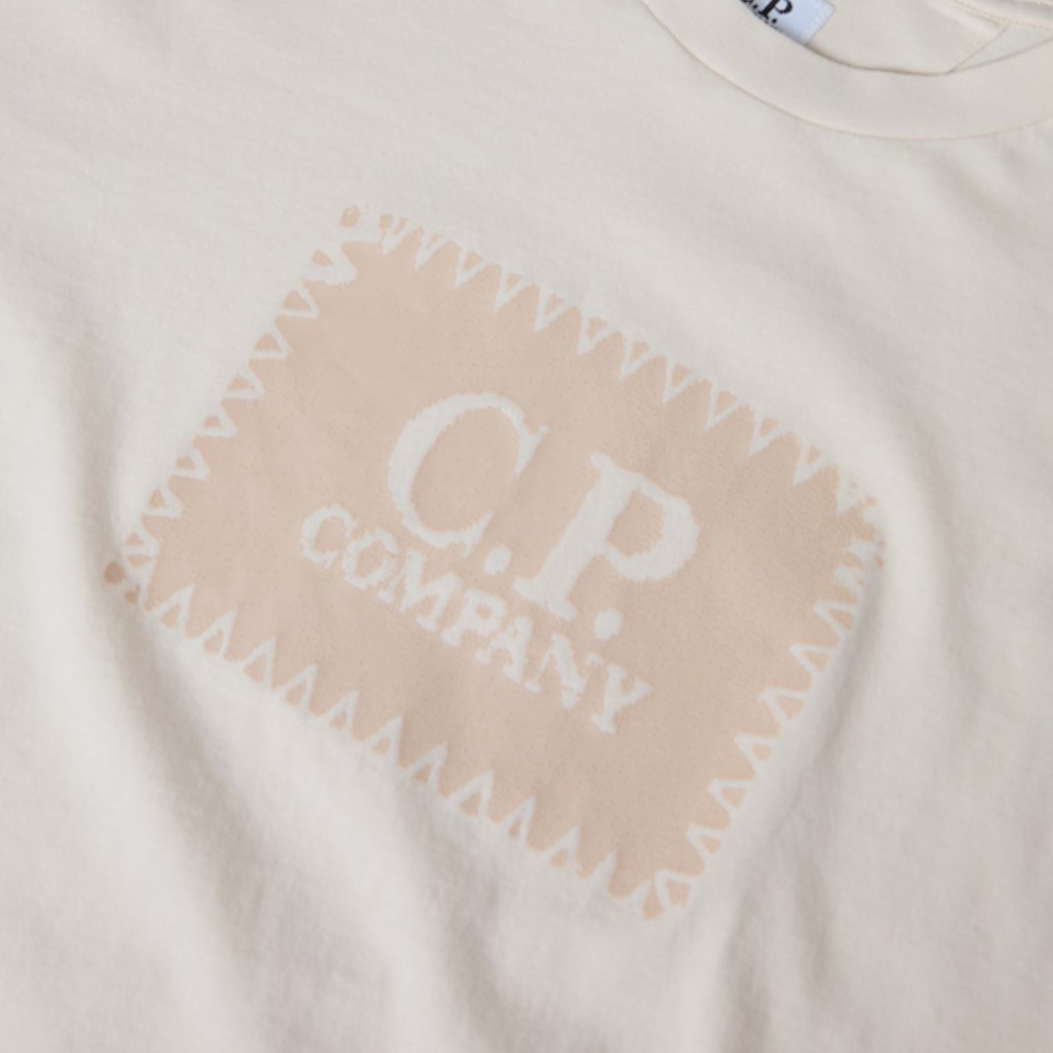 CP COMPANY STAMP LOGO T-SHIRT LIGHT BEIGE