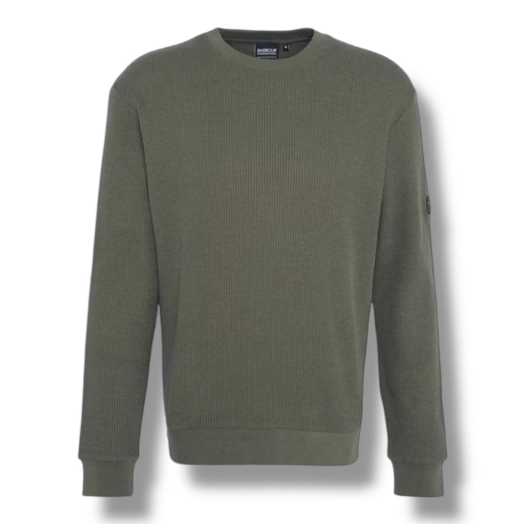 BARBOUR INTERNATIONAL WAFFLE SWEATSHIRT GREEN