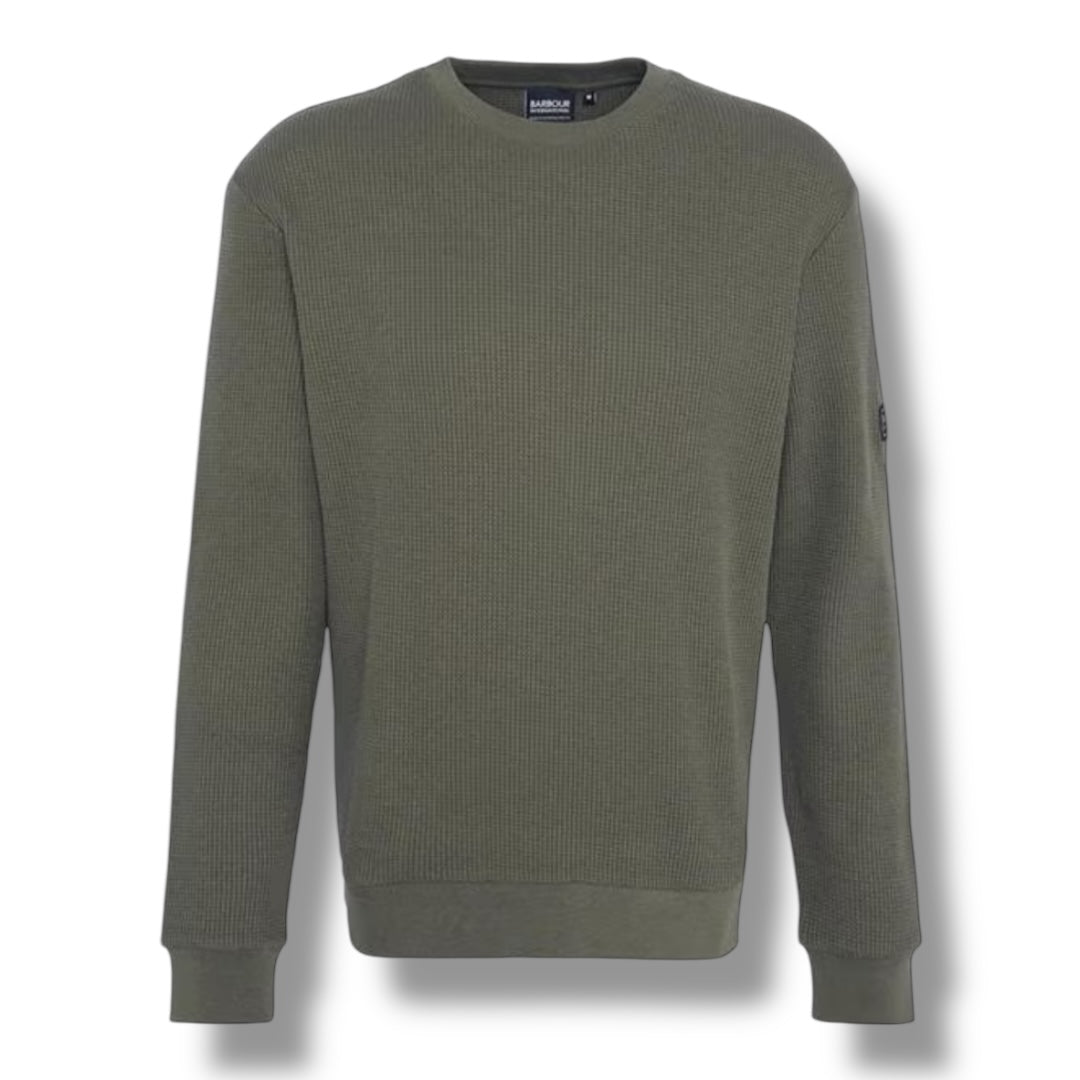 BARBOUR INTERNATIONAL WAFFLE SWEATSHIRT GREEN