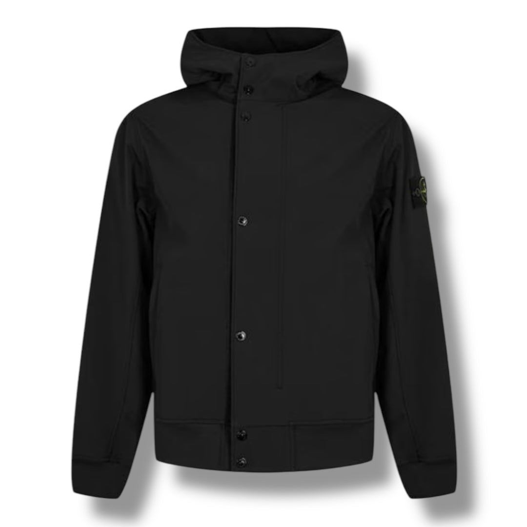 STONE ISLAND SOFT SHELL JACKET BLACK