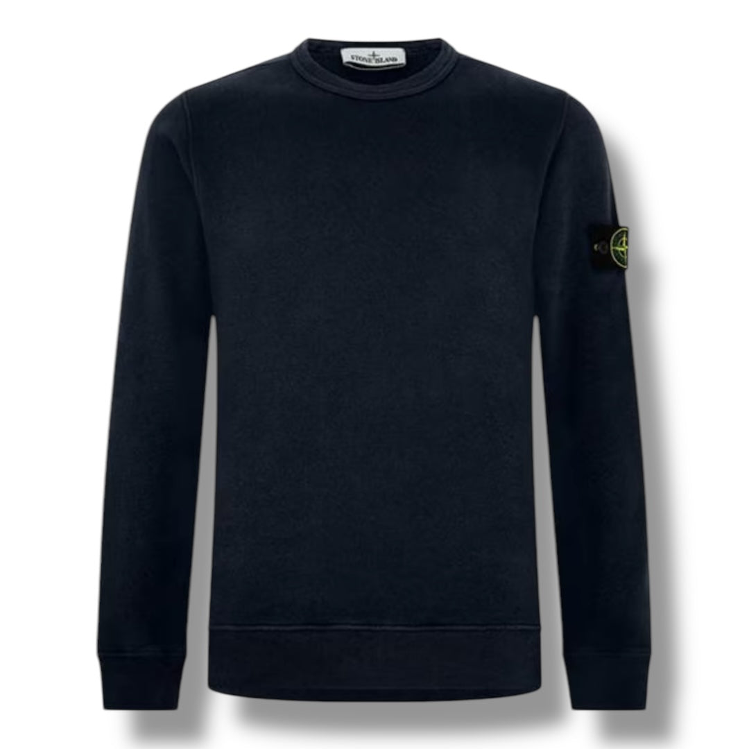 STONE ISLAND ARM BADGE CREWNECK SWEATSHIRT NAVY BLUE