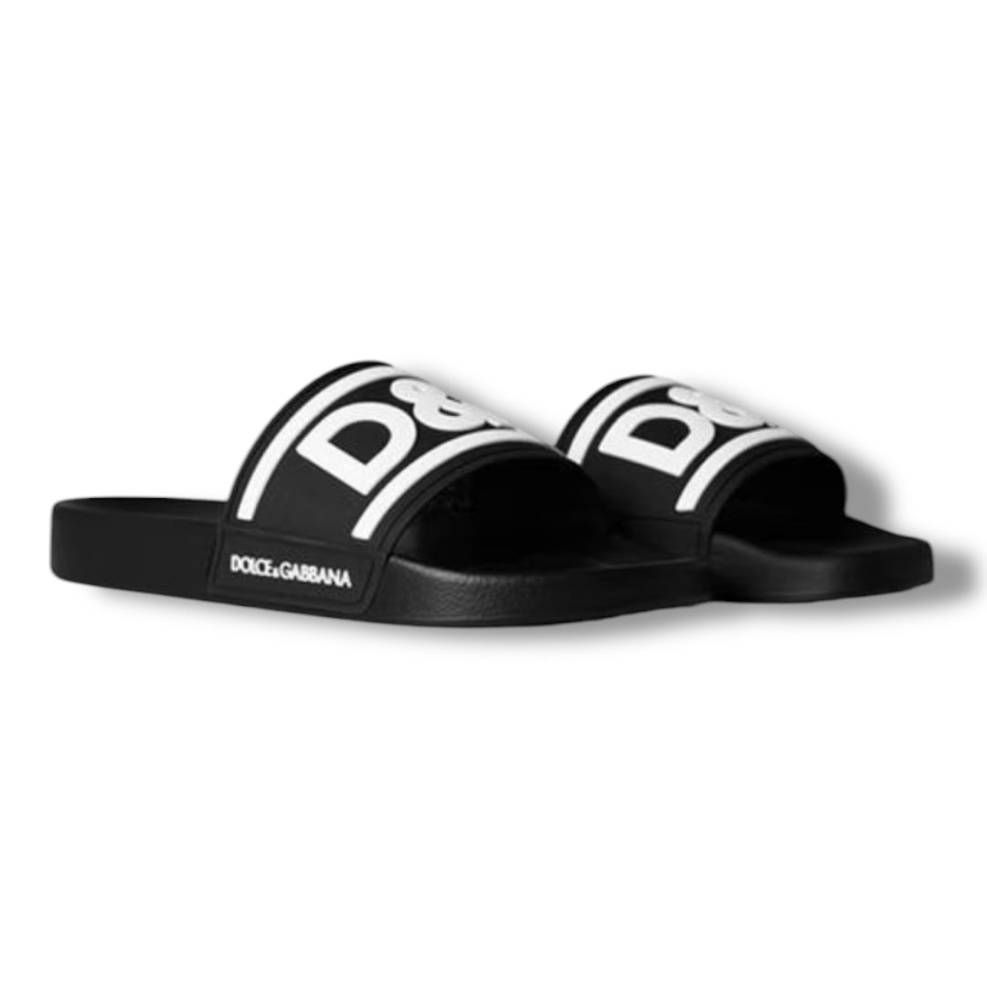 DOLCE & GABBANA D&G POOL SLIDERS BLACK