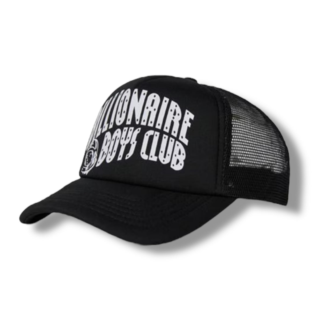BILLIONAIRE BOYS CLUB TRUCKER BASEBALL CAP BLACK / WHITE