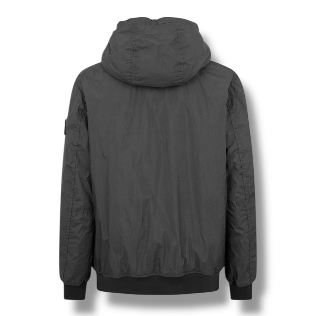 STONE ISLAND HOODED CRINKLE REPS JACKET CHARCOAL GREY