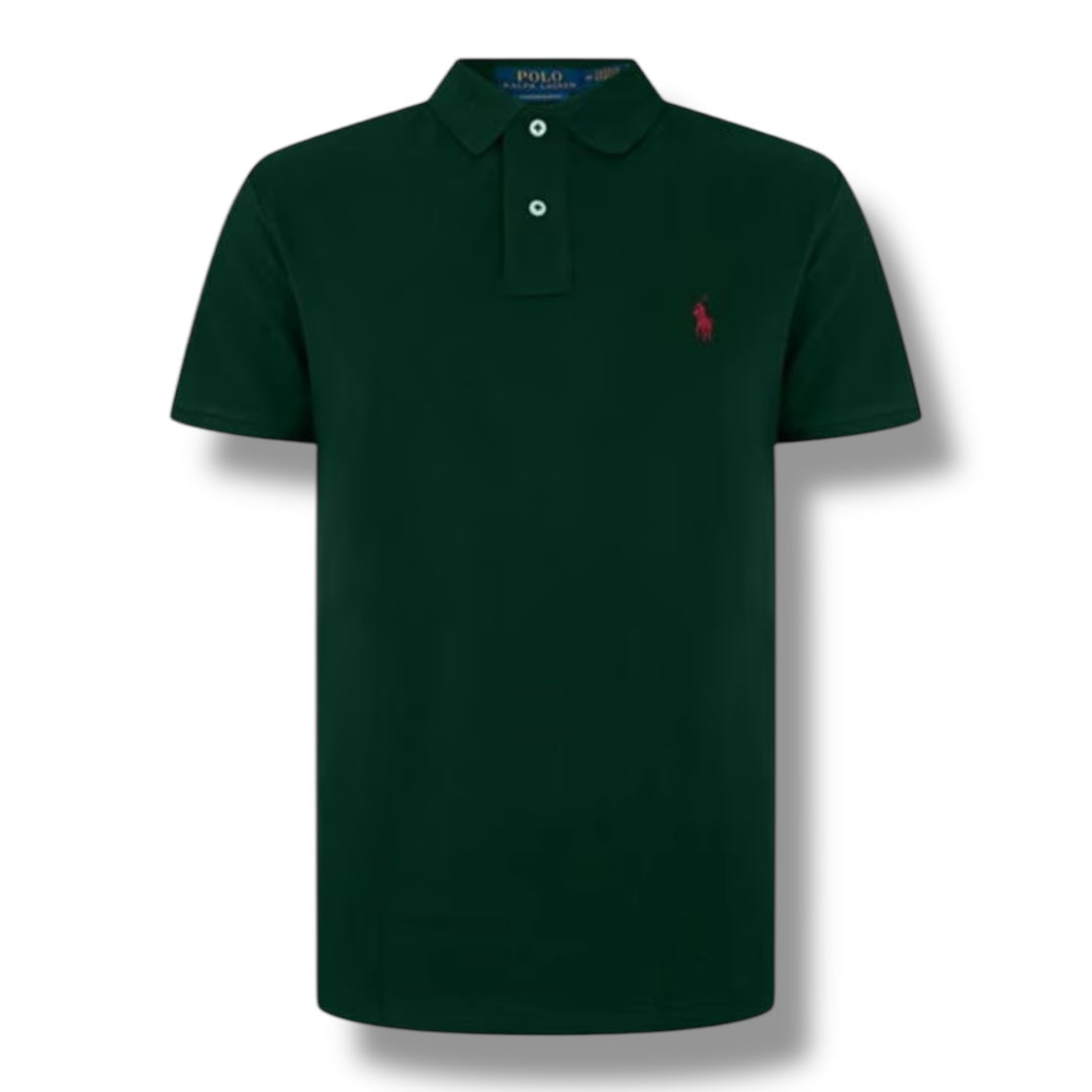 RALPH LAUREN CUSTOM FIT POLO SHIRT BOTTLE GREEN