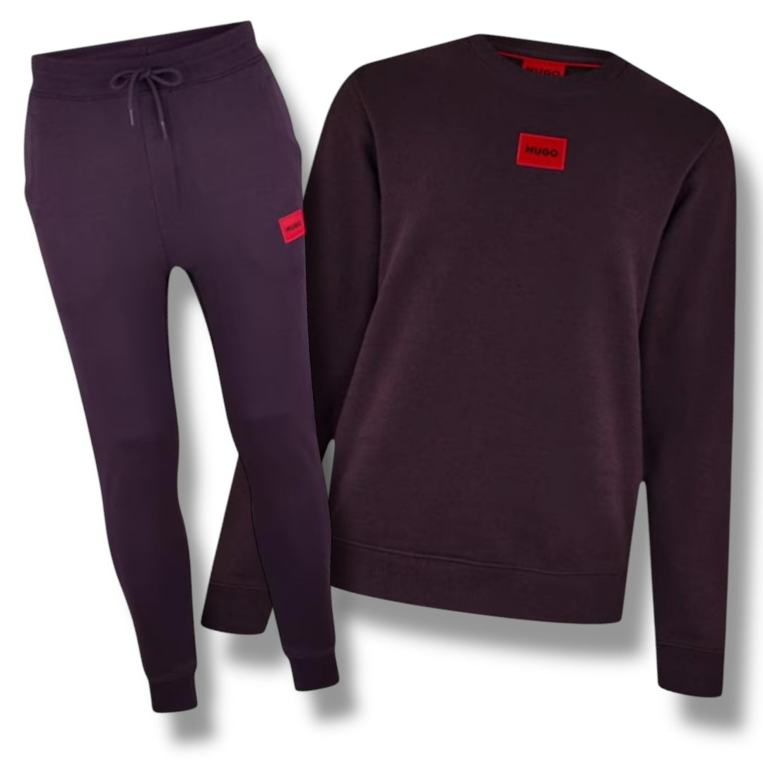 HUGO RED PATCH FULL TRACKSUIT PURPLE
