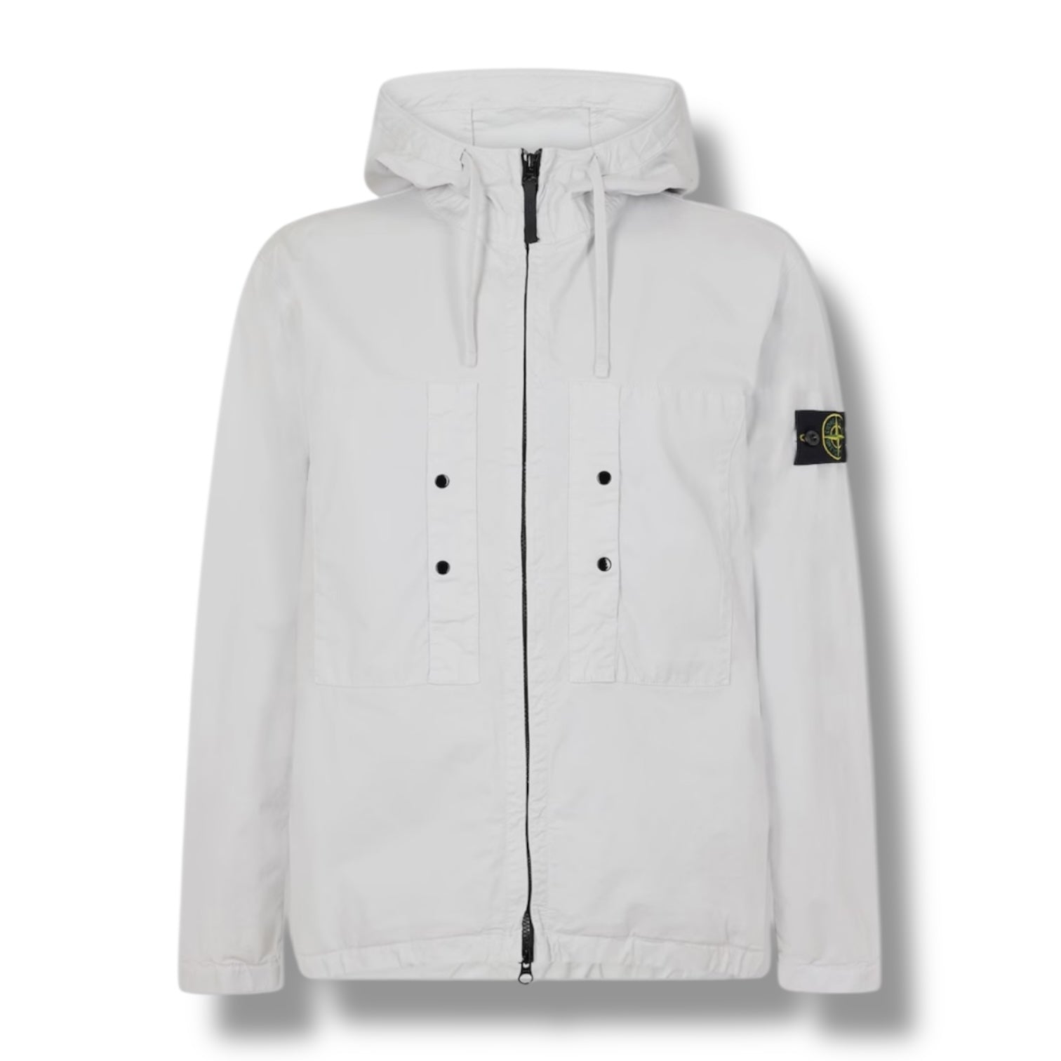 STONE ISLAND SUPIMA TWILL COTTON HOODED JACKET CIELO BLUE