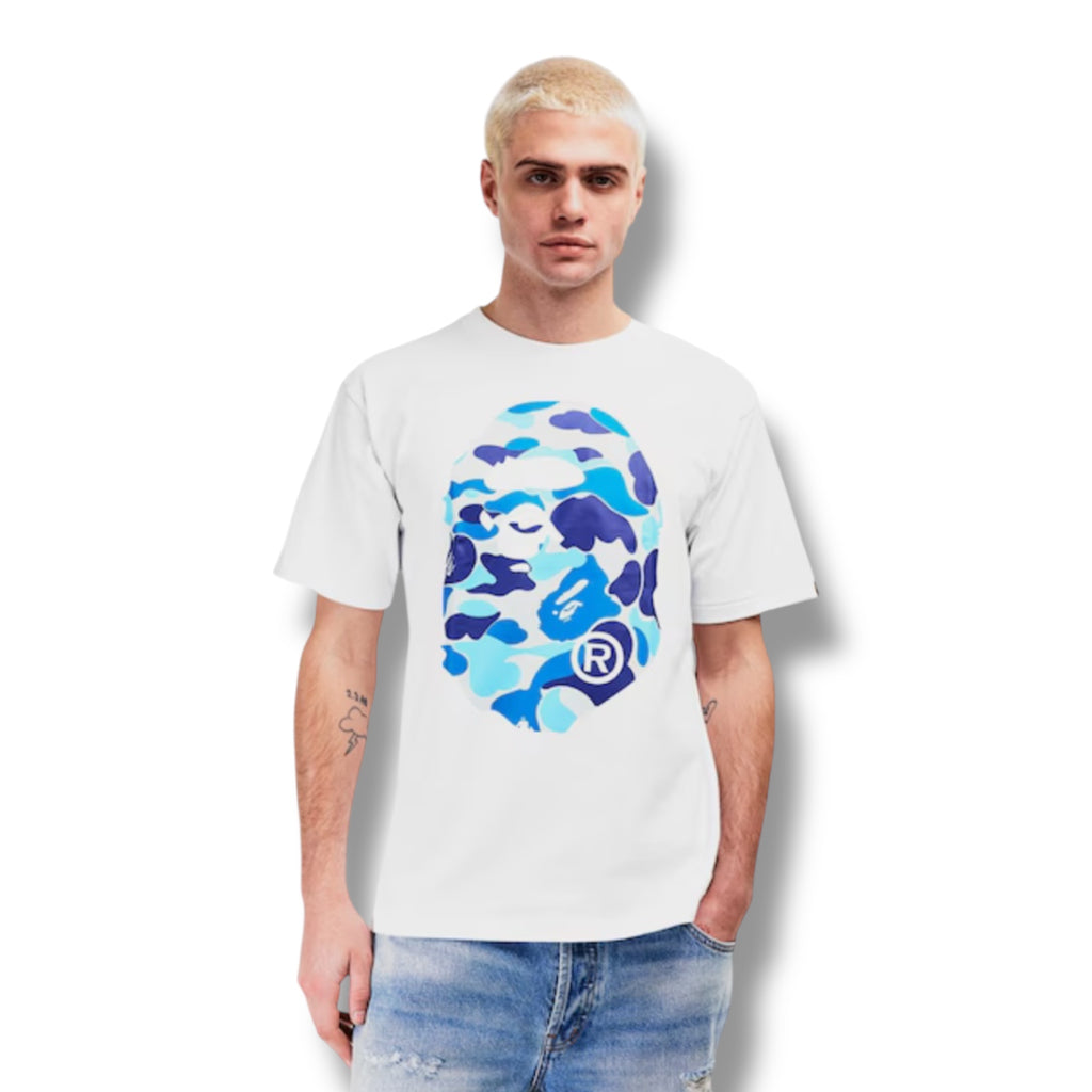 A BATHING BAPE HEAD CAMO T-SHIRT WHITE