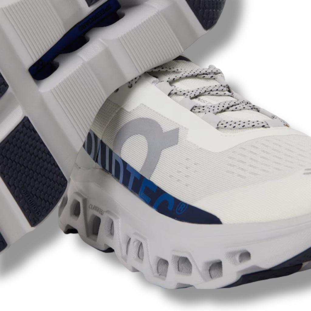 ON RUNNING CLOUDMONSTER TRAINERS WHITE BLUE