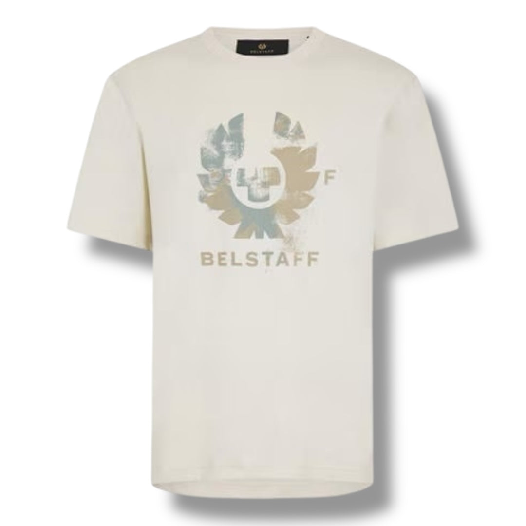 BELSTAFF STAMP CHEST LOGO T-SHIRT BEIGE