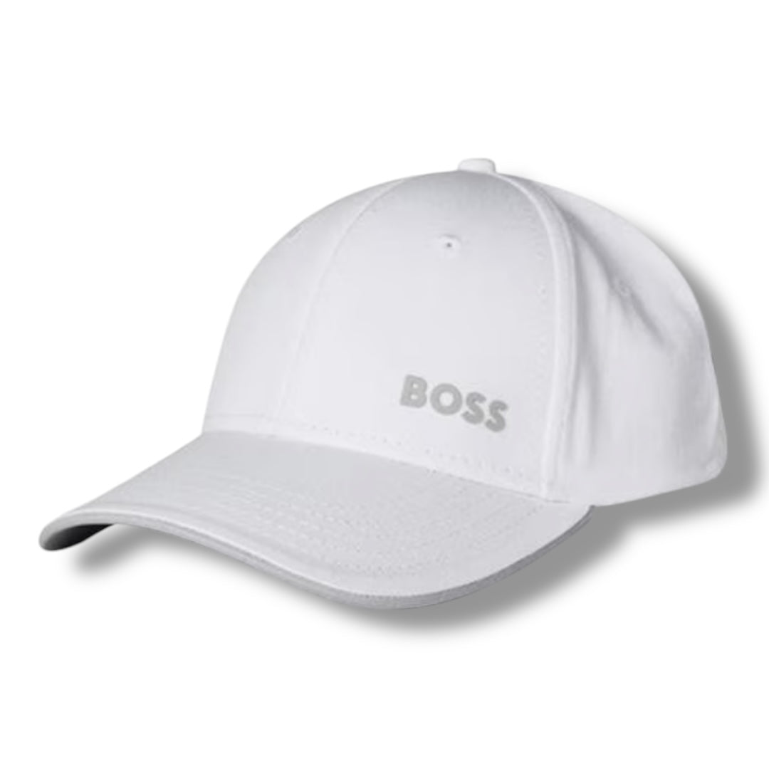 HUGO BOSS TRIM BASEBALL CAP WHITE