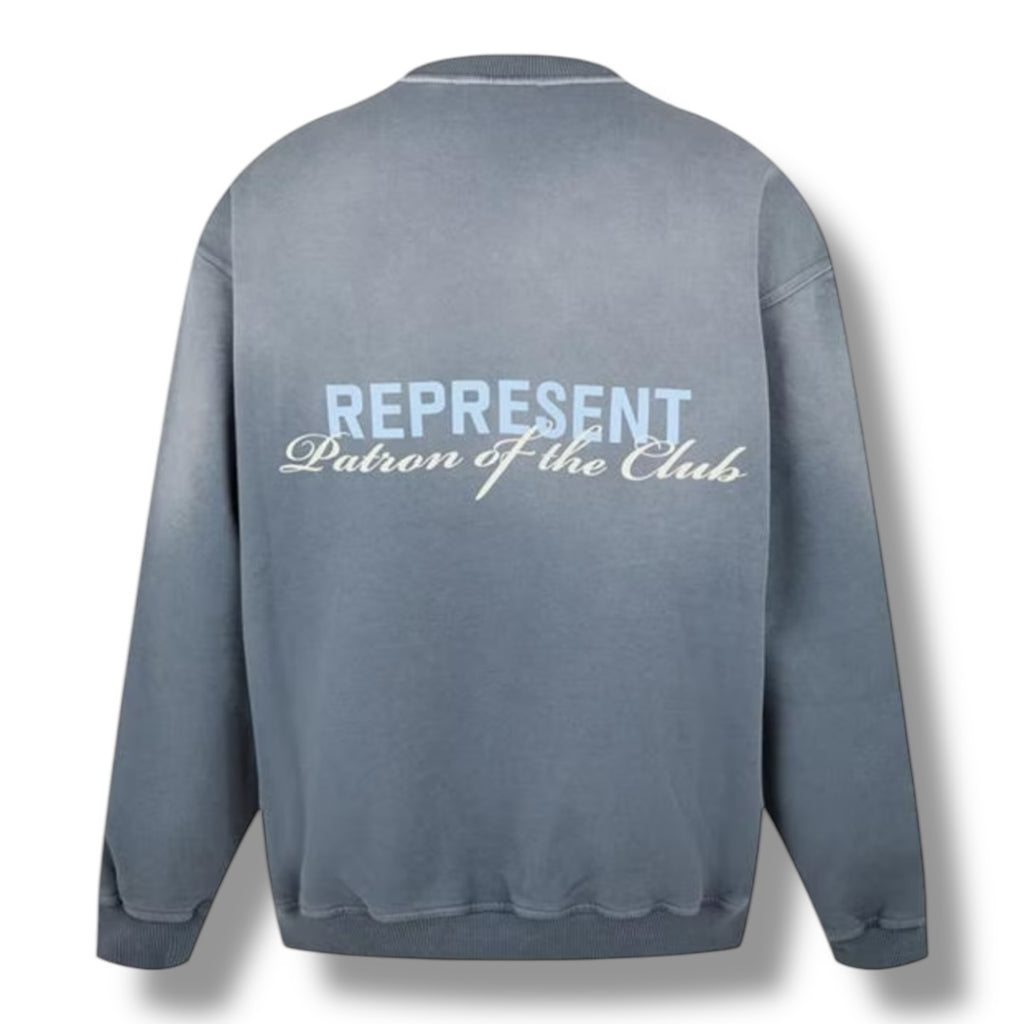 REPRESENT PATRON OF THE CLUB SCRIPT OTTH HOODIE WASHED GREY