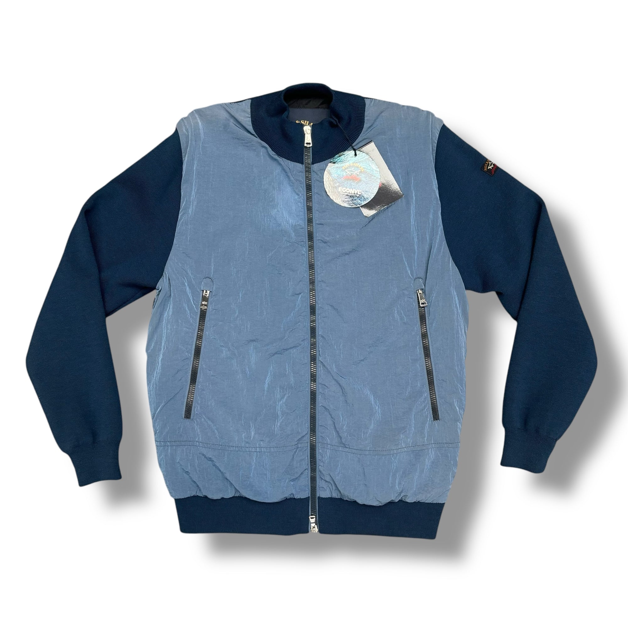 PAUL & SHARK NYLON PANEL CARDIGAN BLUE