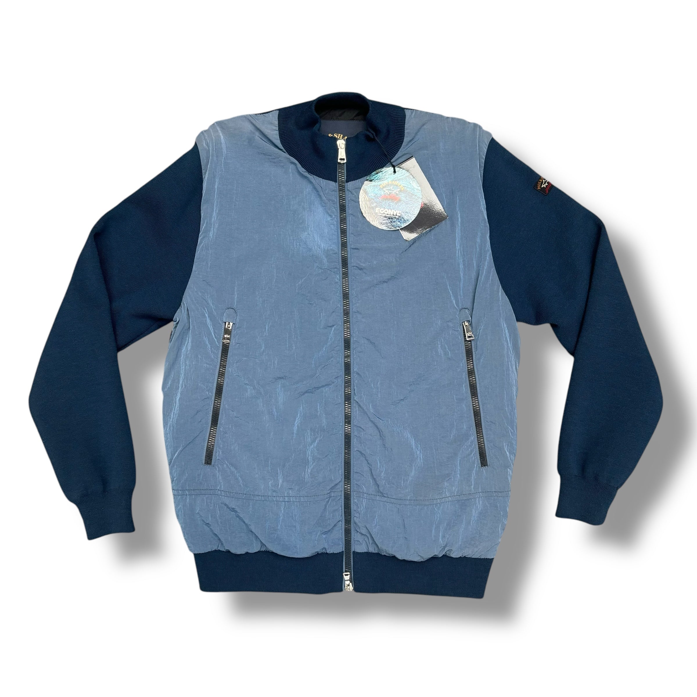 PAUL & SHARK NYLON PANEL CARDIGAN BLUE