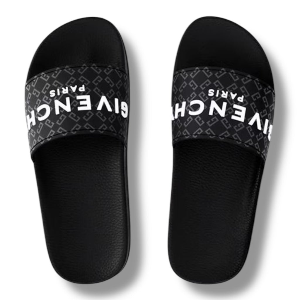 GIVENCHY LOGO POOL SLIDERS BLACK