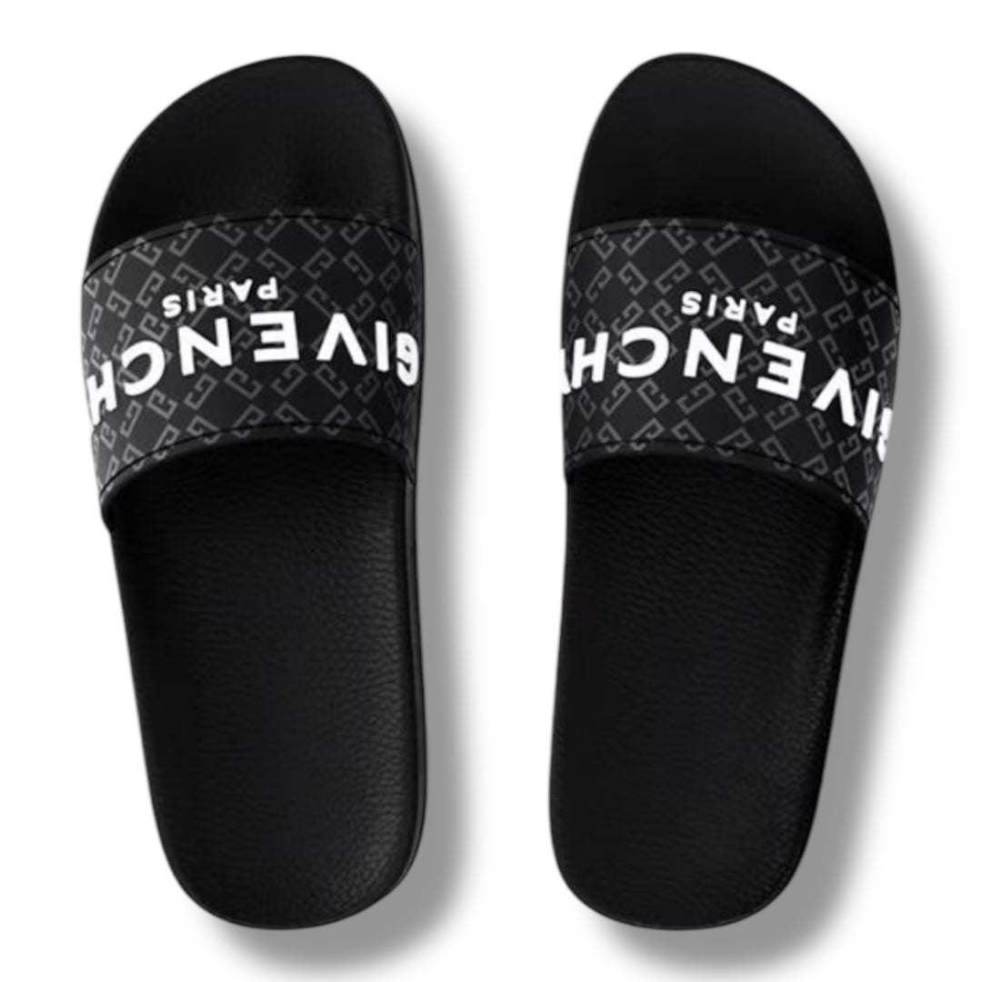GIVENCHY LOGO POOL SLIDERS BLACK