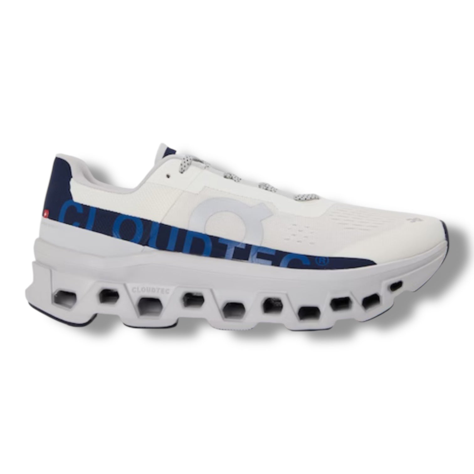 ON RUNNING CLOUDMONSTER TRAINERS WHITE BLUE