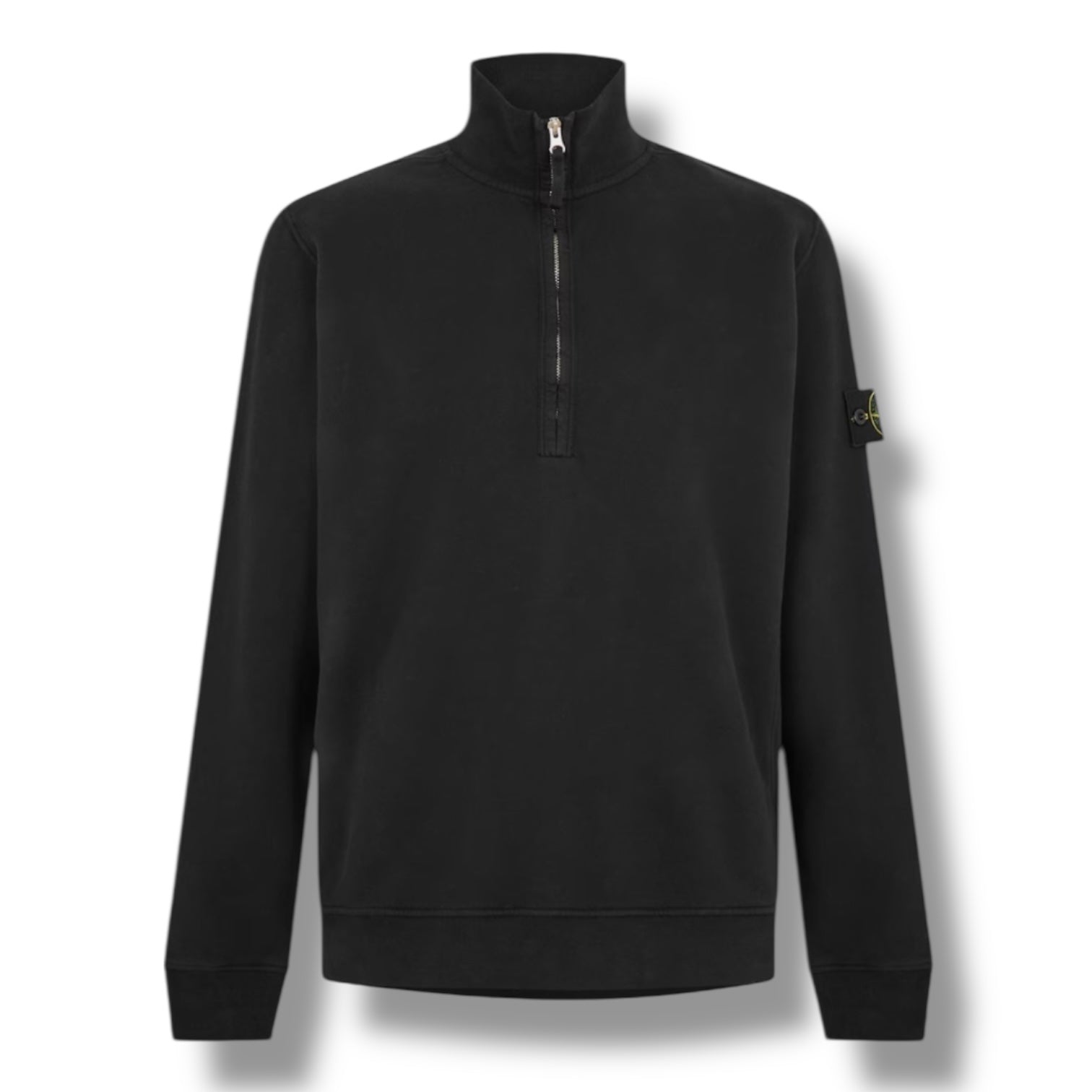 STONE ISLAND 1/4 ZIP SWEATSHIRT BLACK
