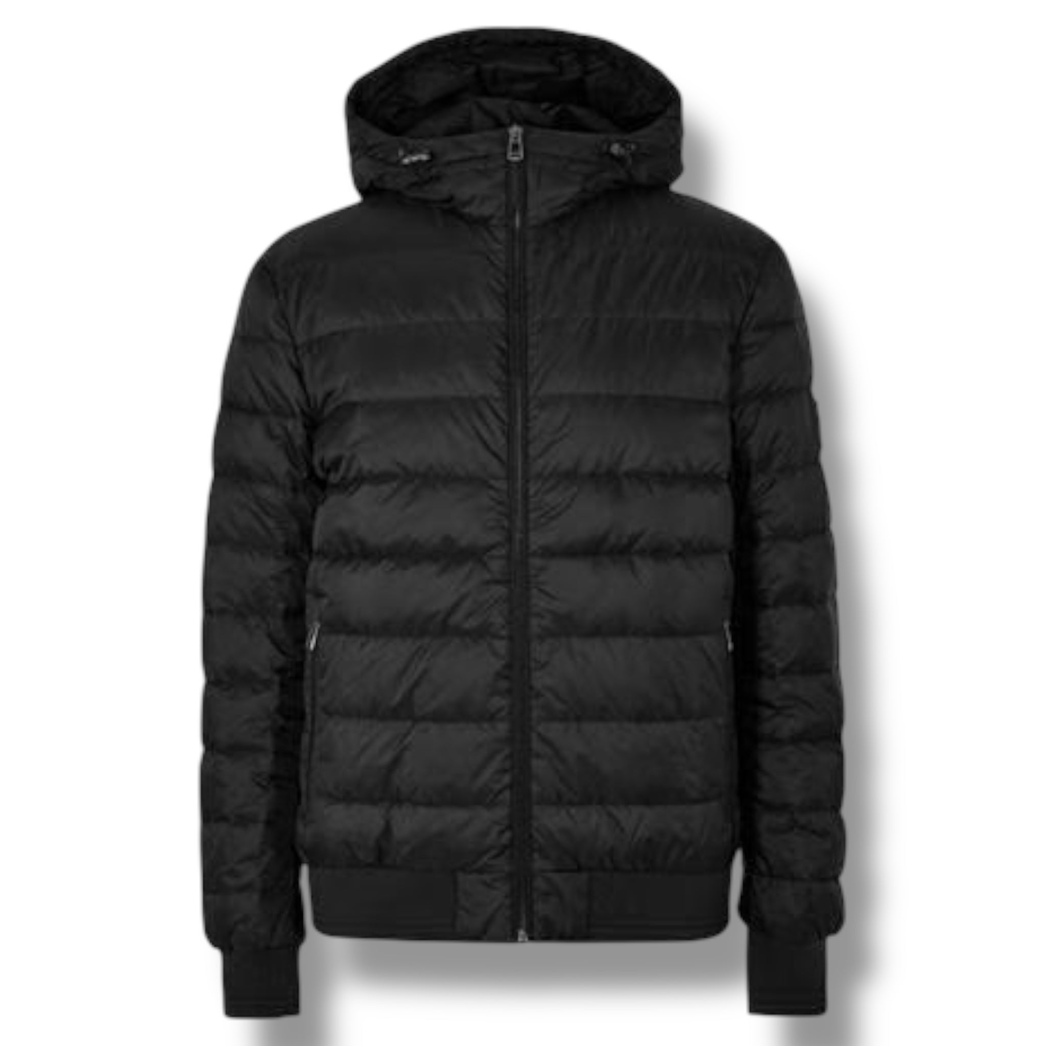 BELSTAFF HOODED SHORT PUFFER JACKET BLACK