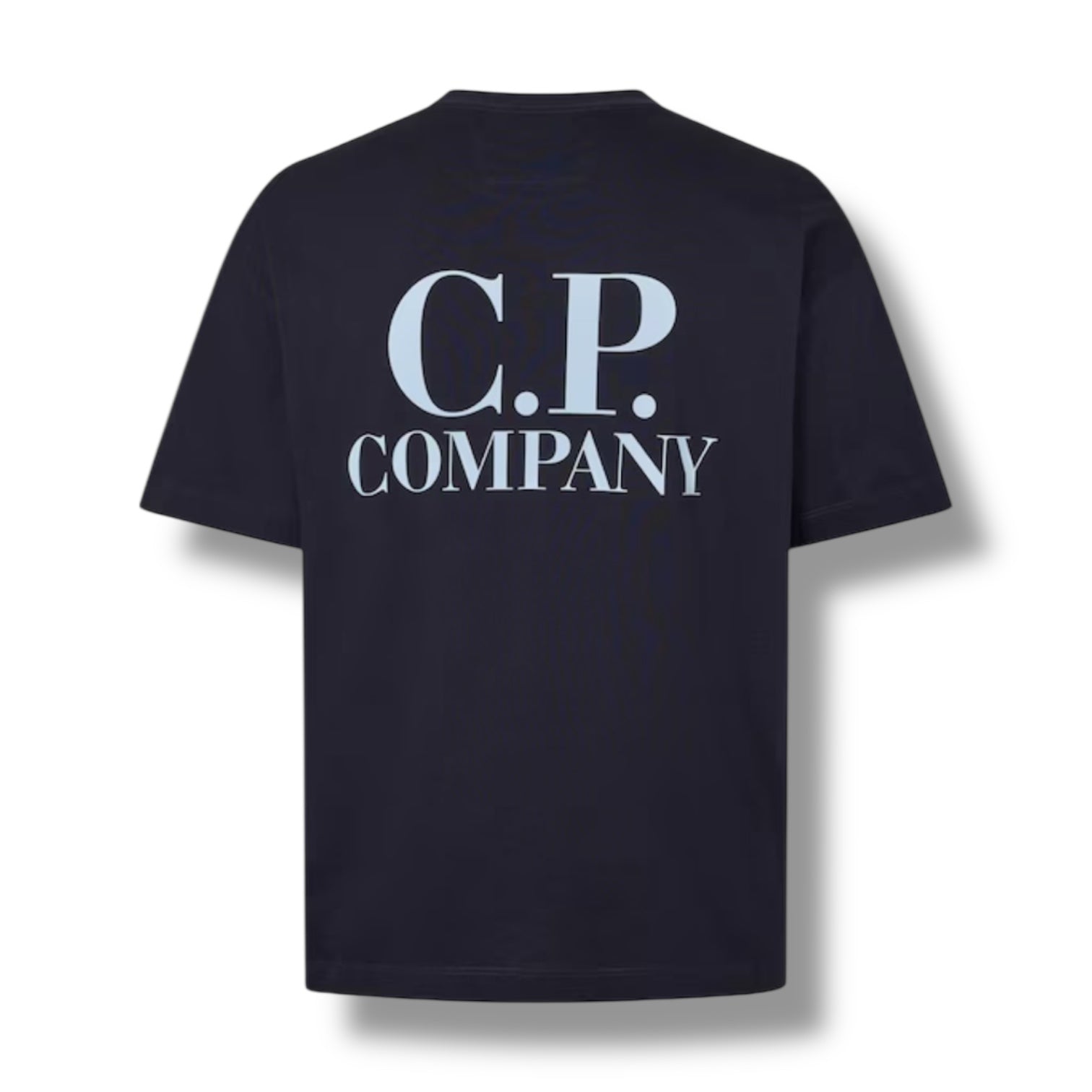 CP COMPANY DOUBLE LOGO T-SHIRT NAVY BLUE