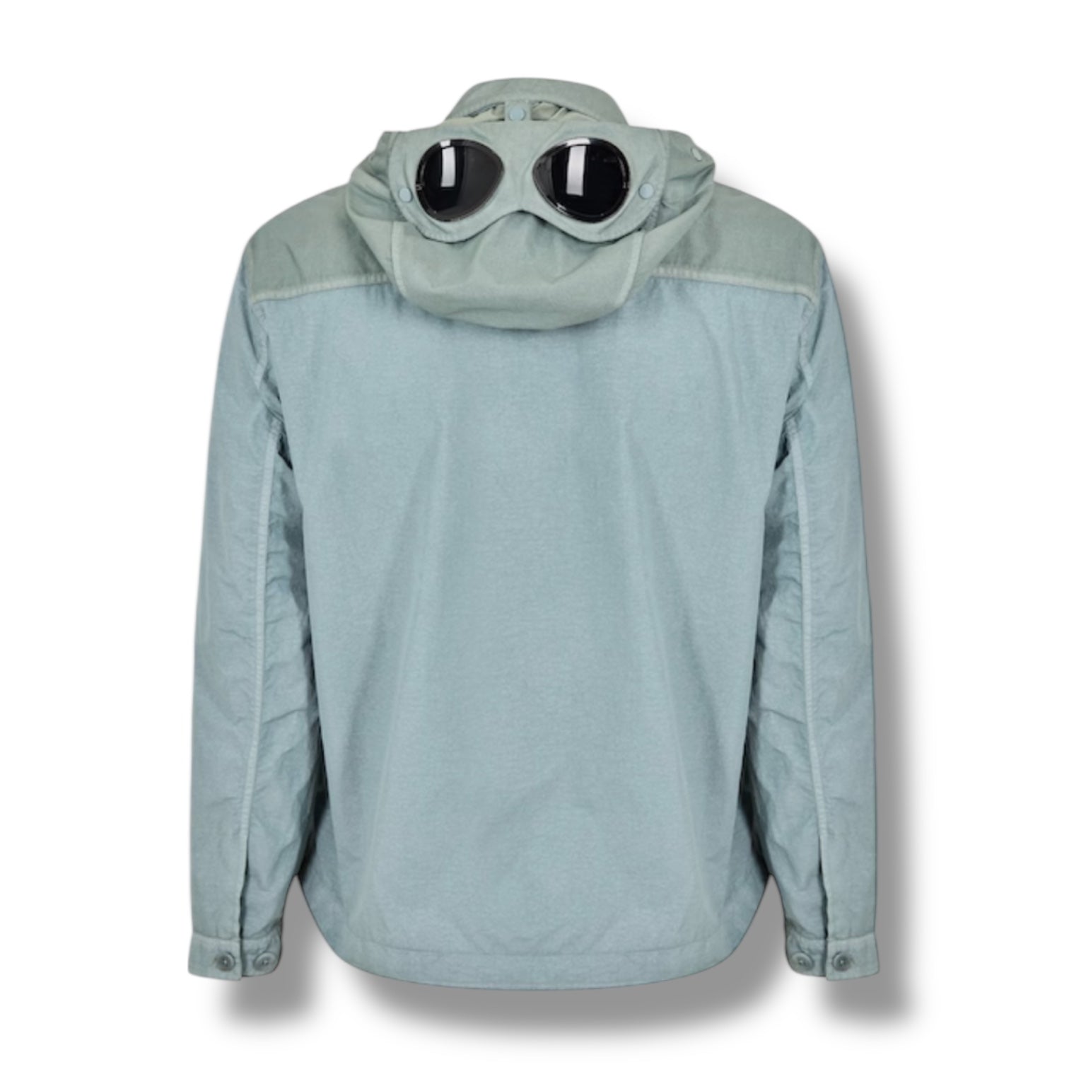 CP COMPANY HOODED GOOGLE OVERSHIRT SILVER BLUE