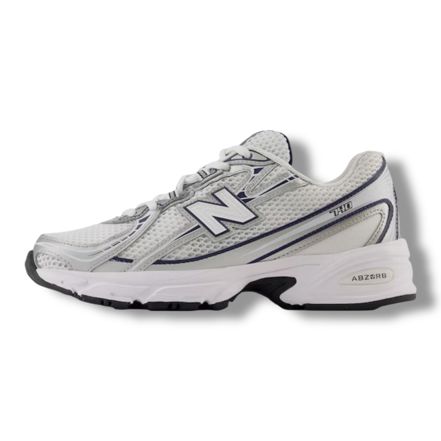 NEW BALANCE 740 TRAINERS WHITE NAVY