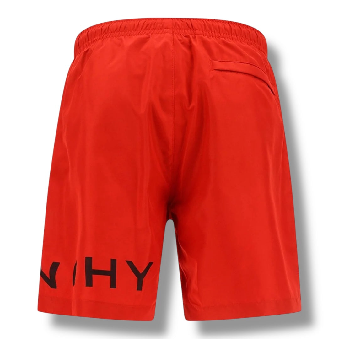 GIVENCHY LOGO SWIM SHORTS RED
