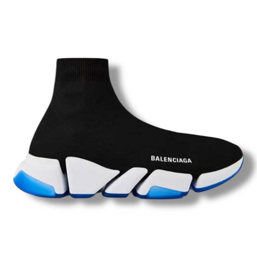 BALENCIAGA SPEED 2.0 SOCK TRAINERS BLACK - WHITE - BLUE