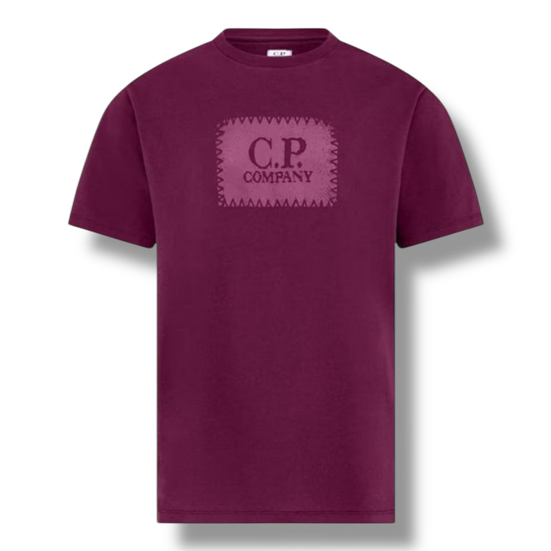 CP COMPANY STAMP LOGO T-SHIRT CLARET PURPLE