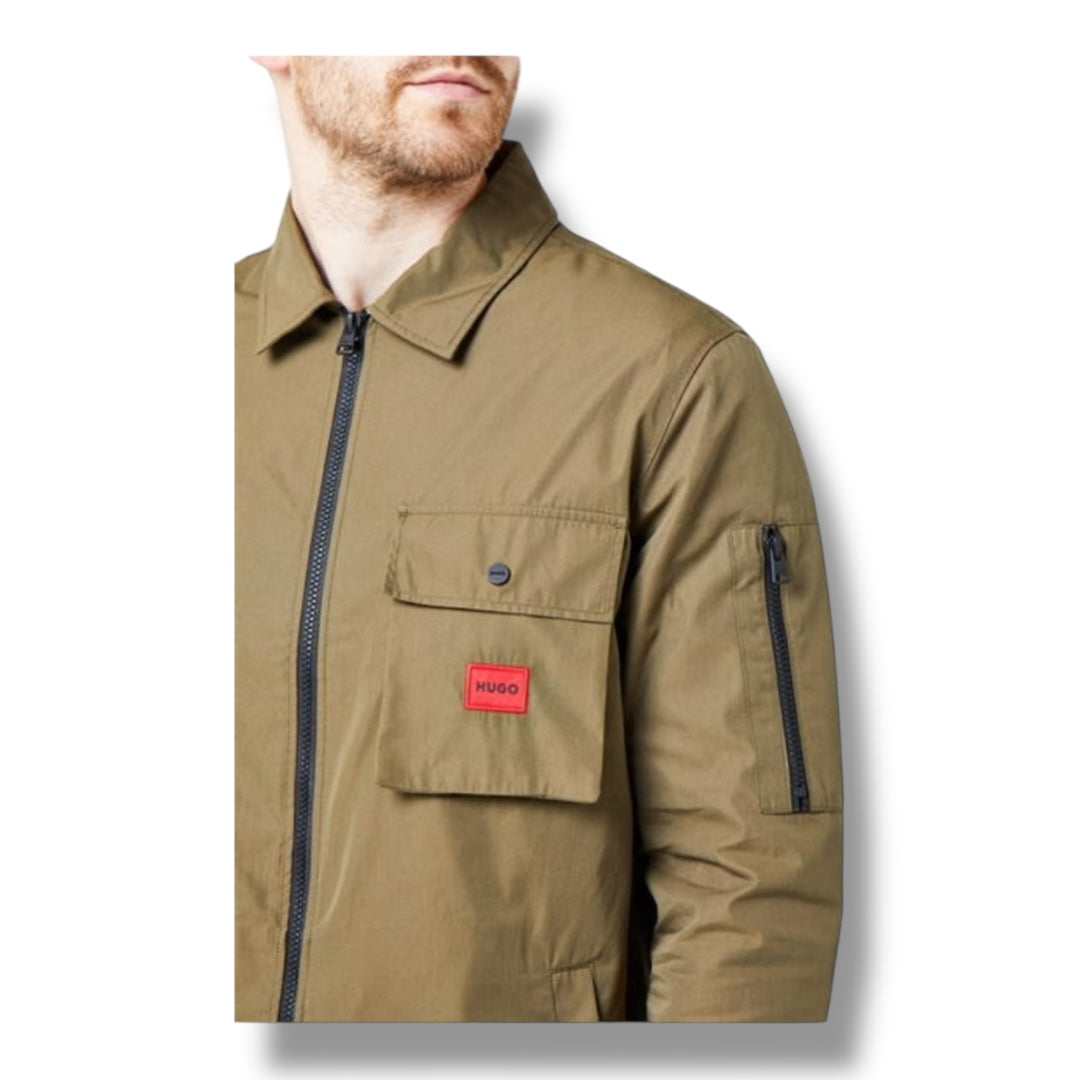 HUGO RED PATCH OVERSHIRT GREEN
