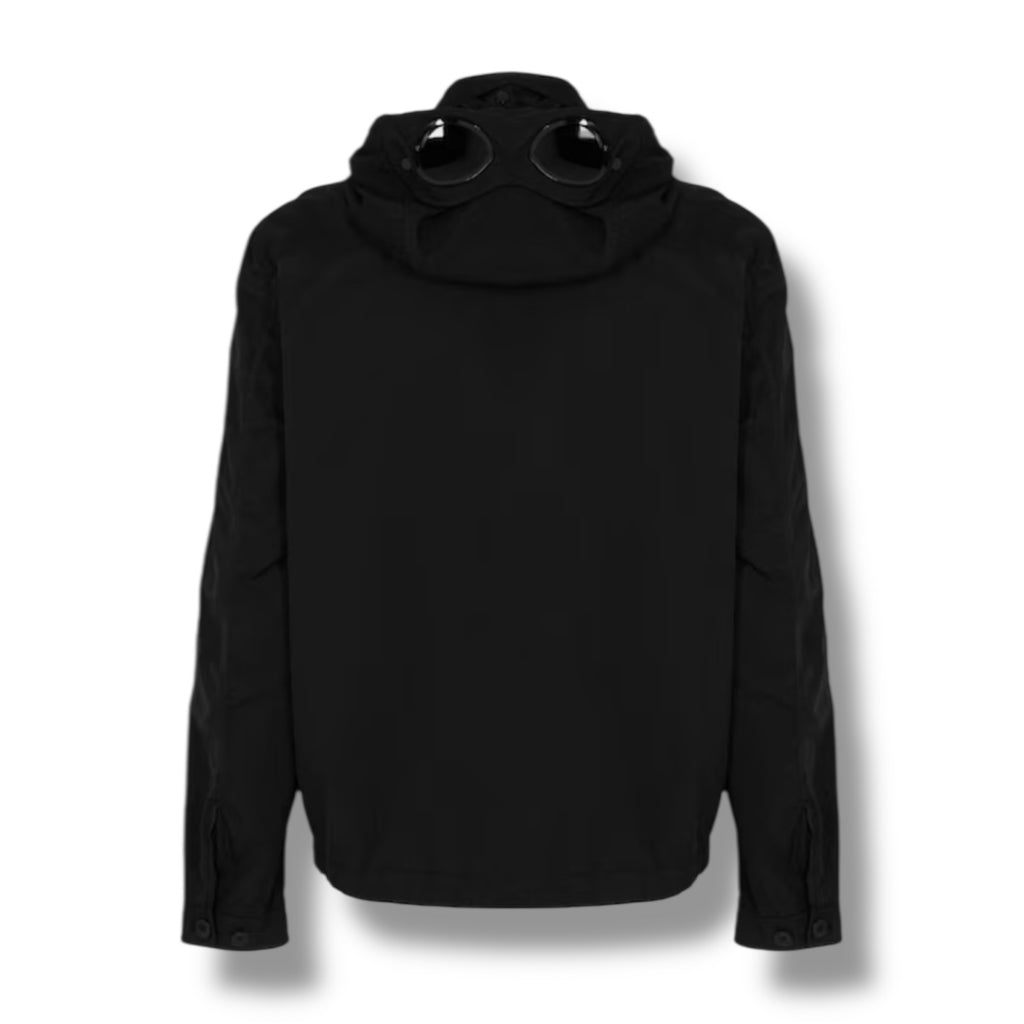 CP COMPANY HOODED GOOGLE OVERSHIRT BLACK