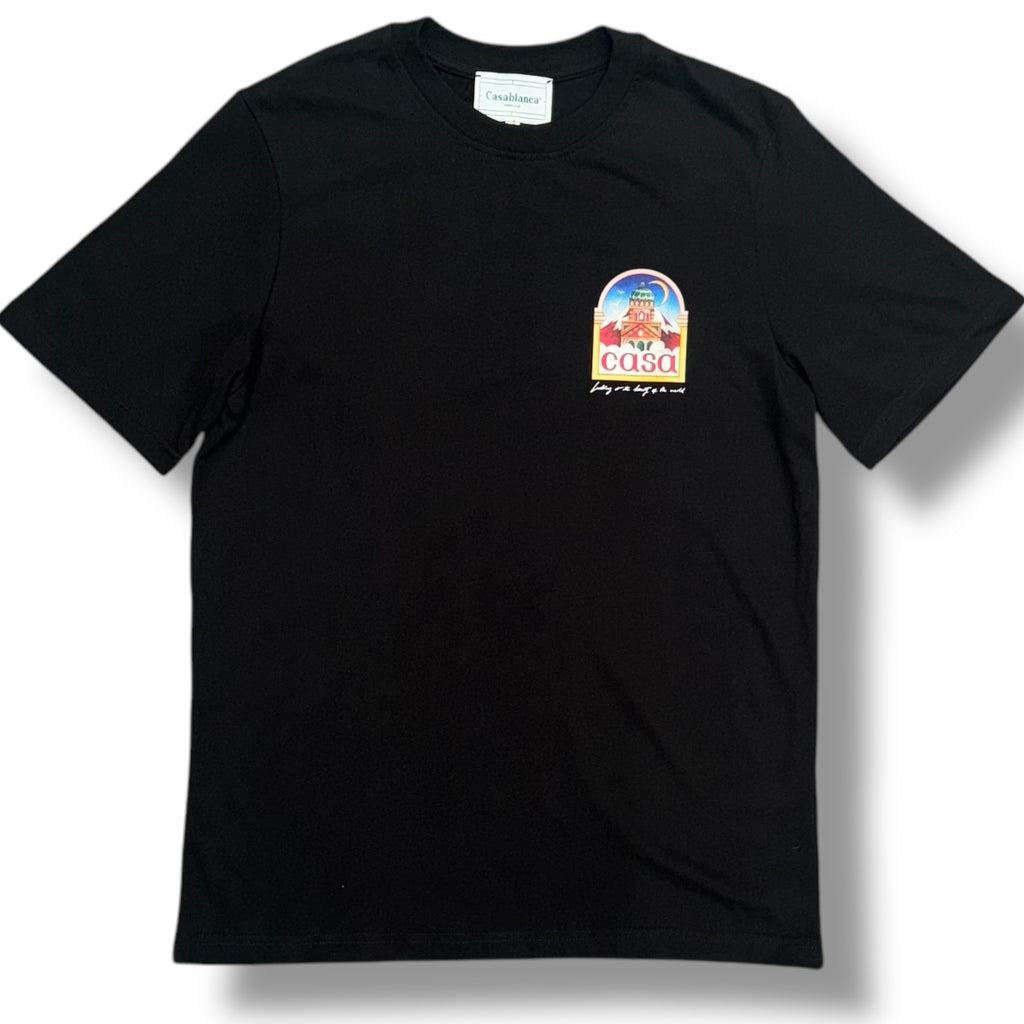CASABLANCA TEMPLE LOGO T-SHIRT BLACK
