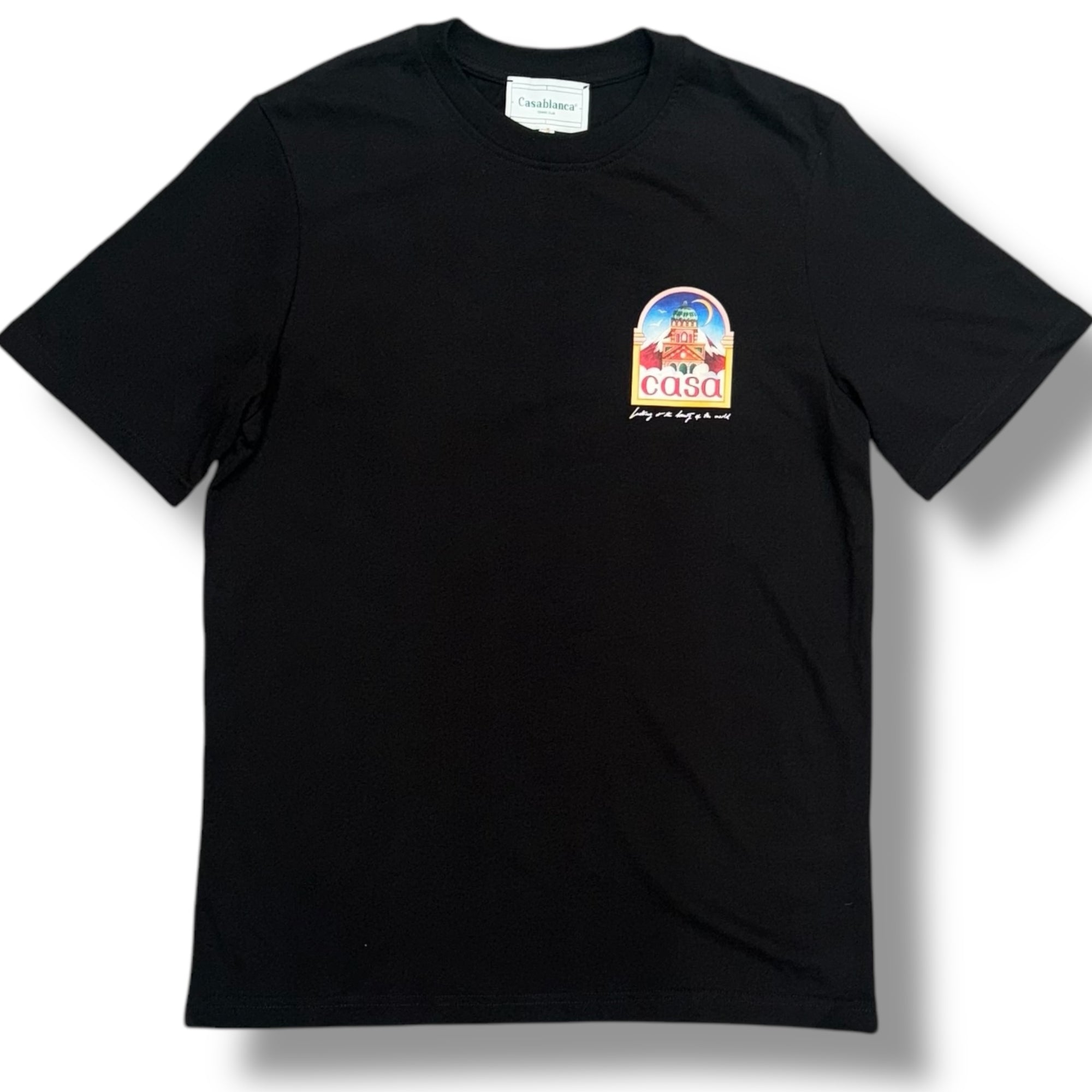 CASABLANCA TEMPLE LOGO T-SHIRT BLACK