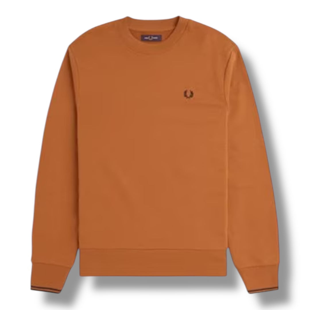 FRED PERRY CREWNECK SWEATSHIRT ORANGE