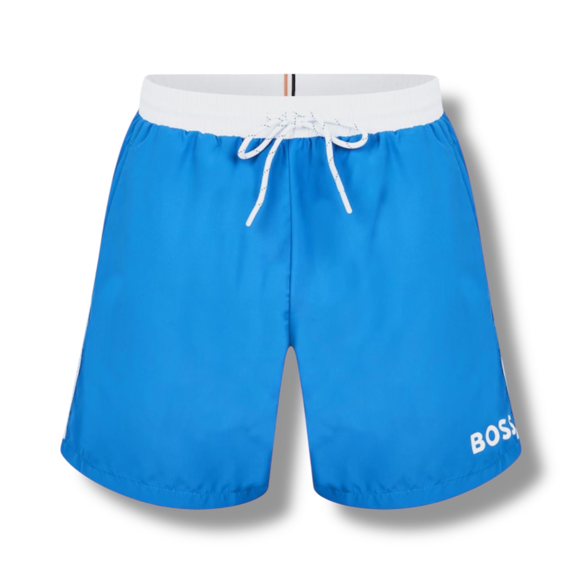 HUGO BOSS BIG LOGO T-SHIRT & SWIM SHORTS COMBO ROYAL BLUE