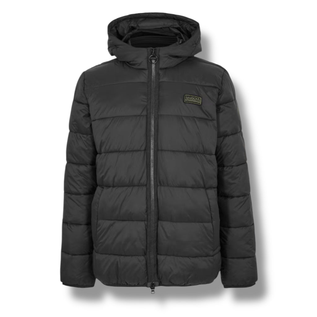 BARBOUR INTERNATIONAL HOODED PUFFER JACKET BLACK