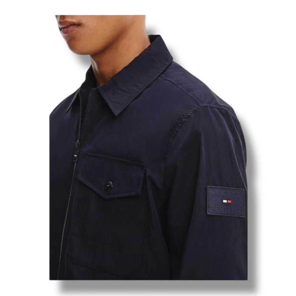 TOMMY HILFIGER NYLON OVERSHIRT NAVY BLUE