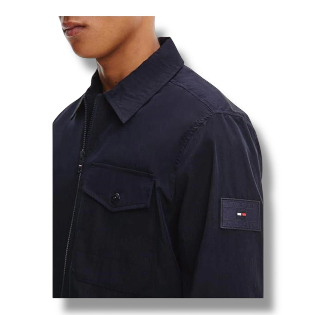 TOMMY HILFIGER NYLON OVERSHIRT NAVY BLUE