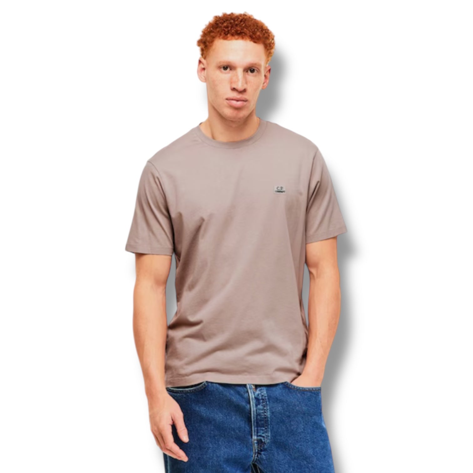 CP COMPANY SMALL LOGO T-SHIRT DOVE GREY