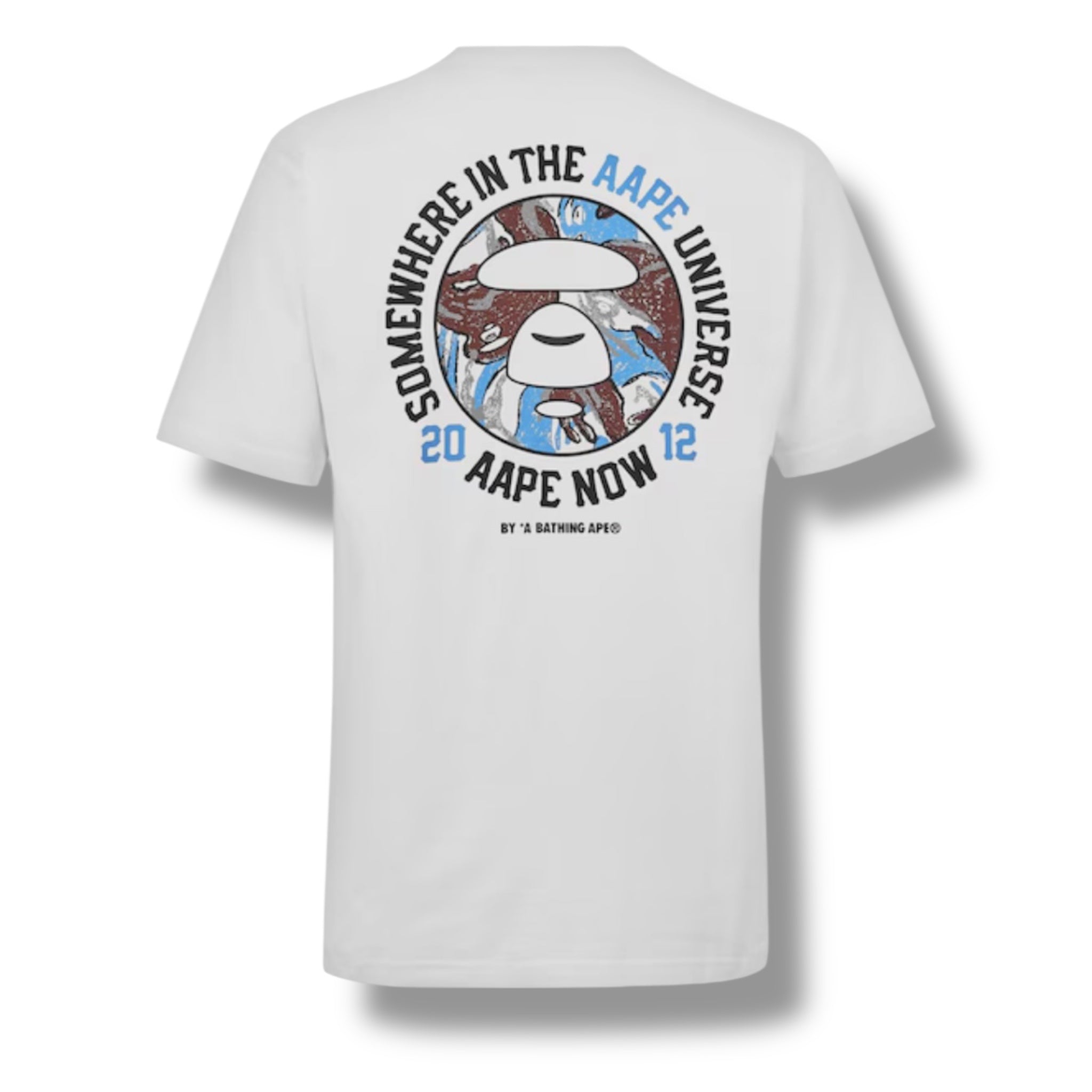 A BATHING APE AAPE OVERSIZED BACK LOGO T-SHIRT WHITE