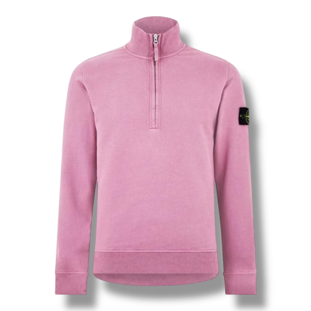 STONE ISLAND 1/4 ZIP SWEATSHIRT PINK