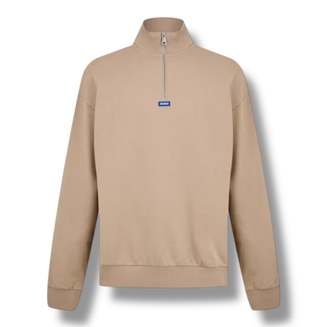 HUGO BOSS HUGO BLUE BOX 1/4 ZIP SWEATSHIRT BEIGE
