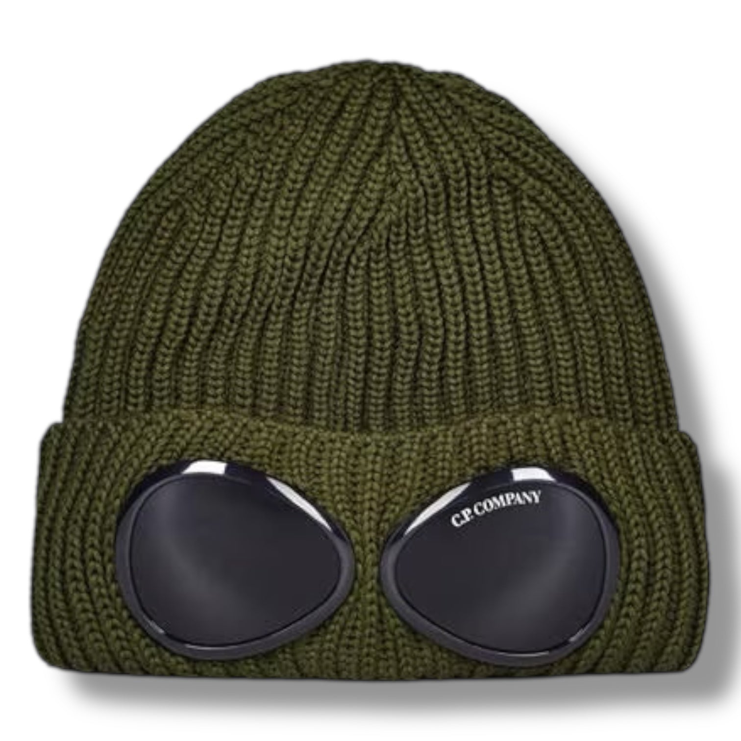 CP COMPANY GOOGLE BEANIE HAT IVY GREEN